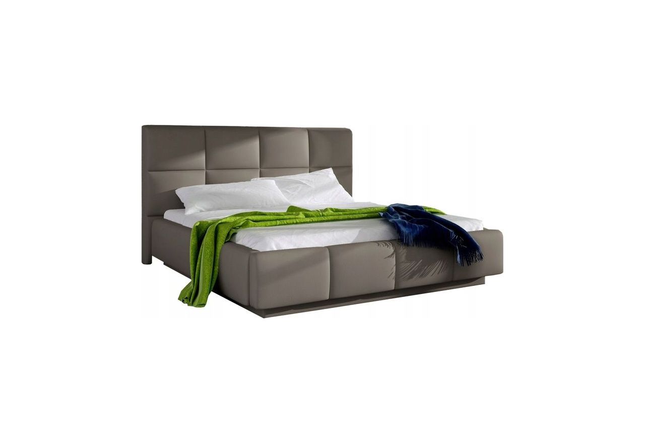 Designerskie łóżko tapicerowane 160x200 cm do sypialni - CROWN 18 - OUTLET