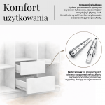Szafa przesuwna DIANA 240 cm - kaszmir, lamele czarne, lustro + 4 szuflady