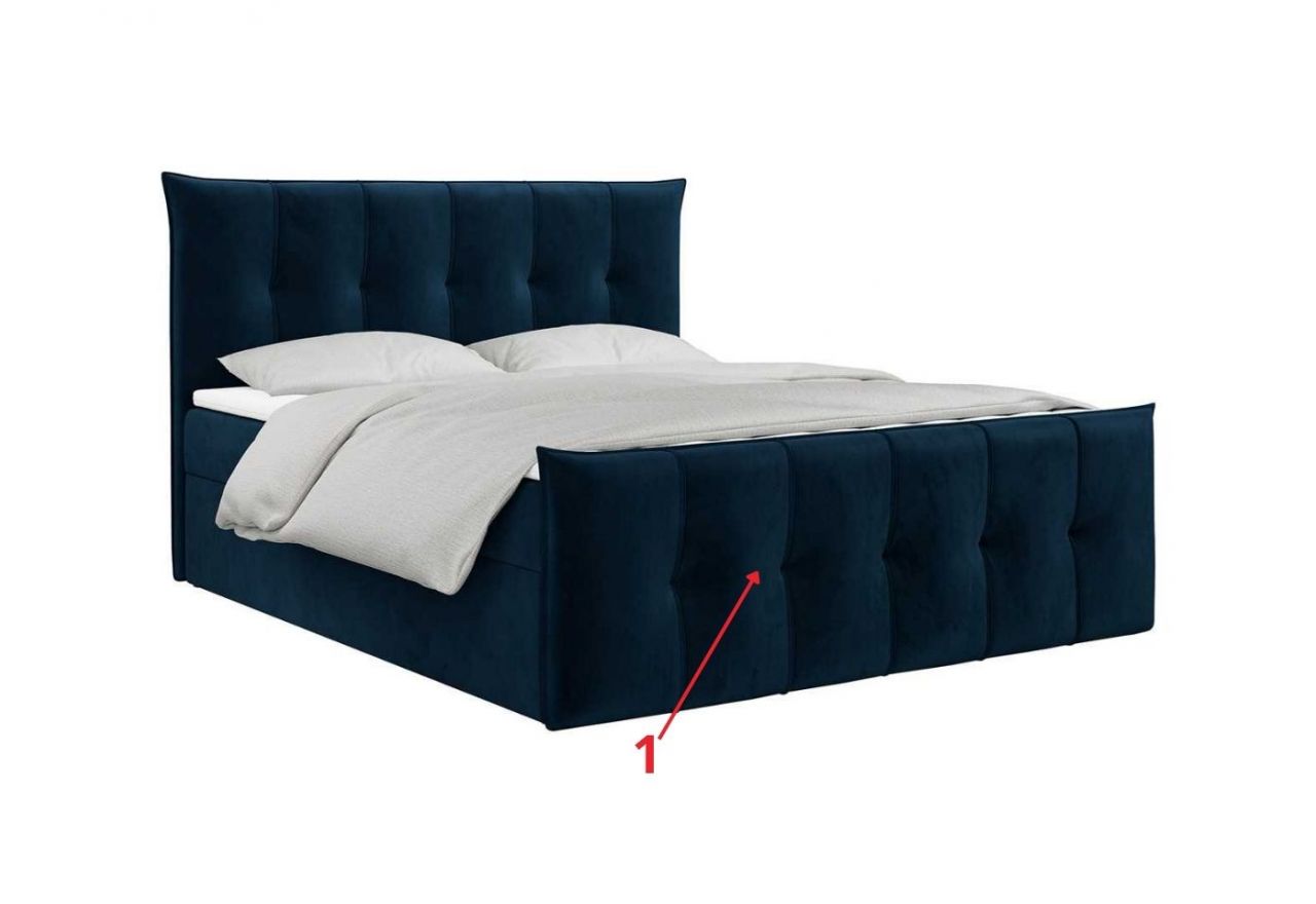 Łóżko kontynentalne PREMIUM 11 200x200 - Monolith 77 - niebieski - OUTLETU