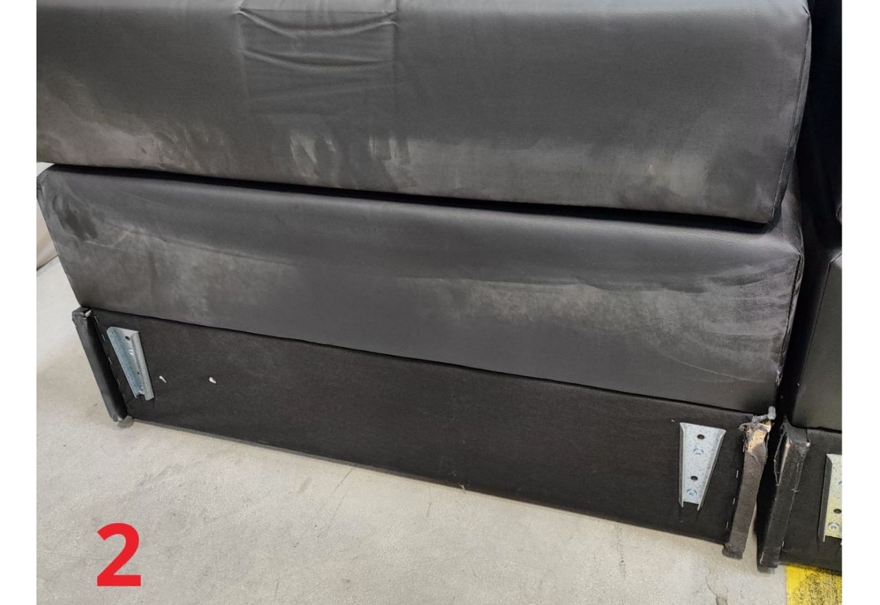 Łóżko kontynentalne KING VELEN - 180x200 - Soft 11 - czarna ecoskóra - OUTLETU