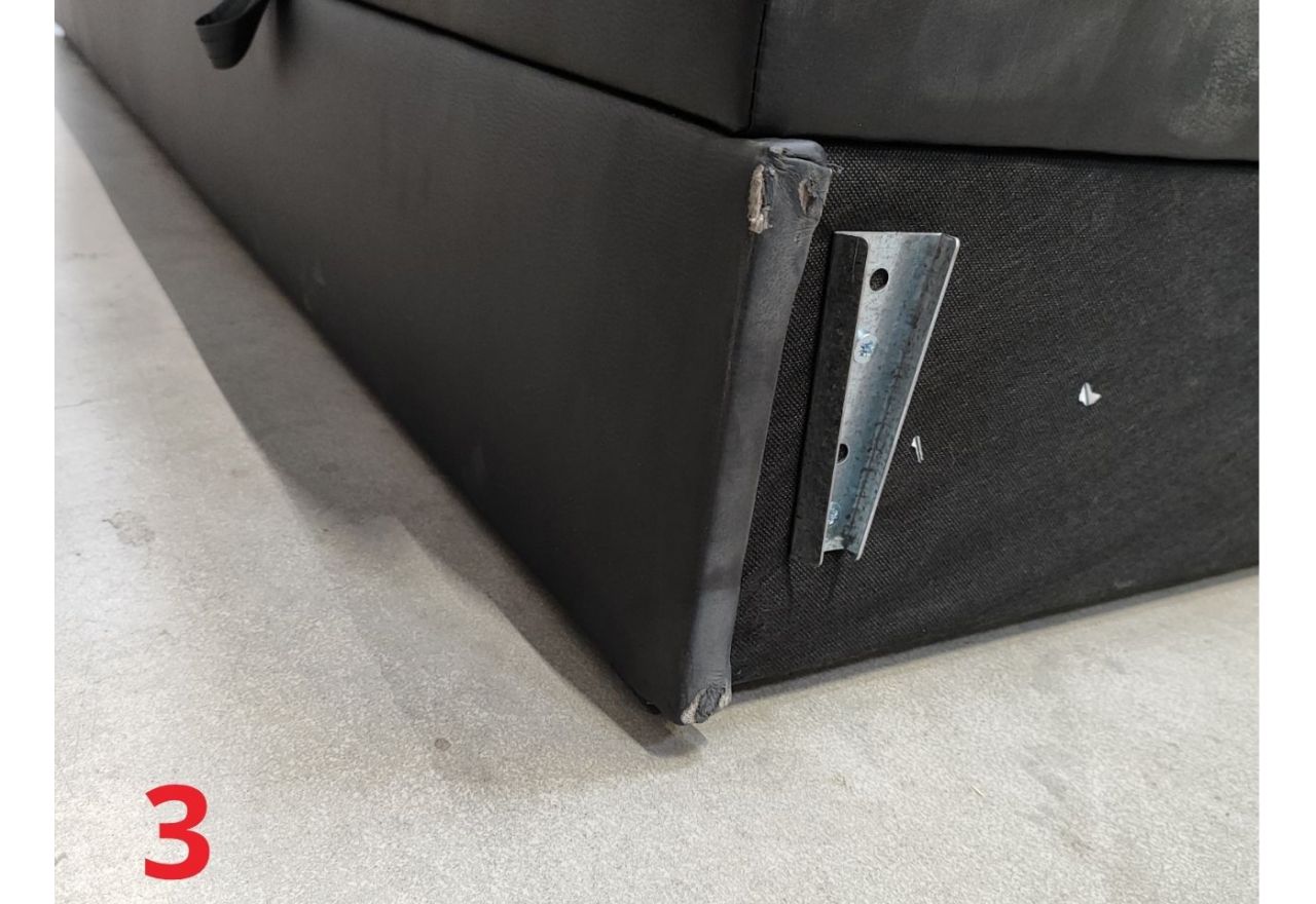 Łóżko kontynentalne KING VELEN - 180x200 - Soft 11 - czarna ecoskóra - OUTLETU