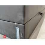Łóżko kontynentalne KING VELEN - 180x200 - Soft 11 - czarna ecoskóra - OUTLETU