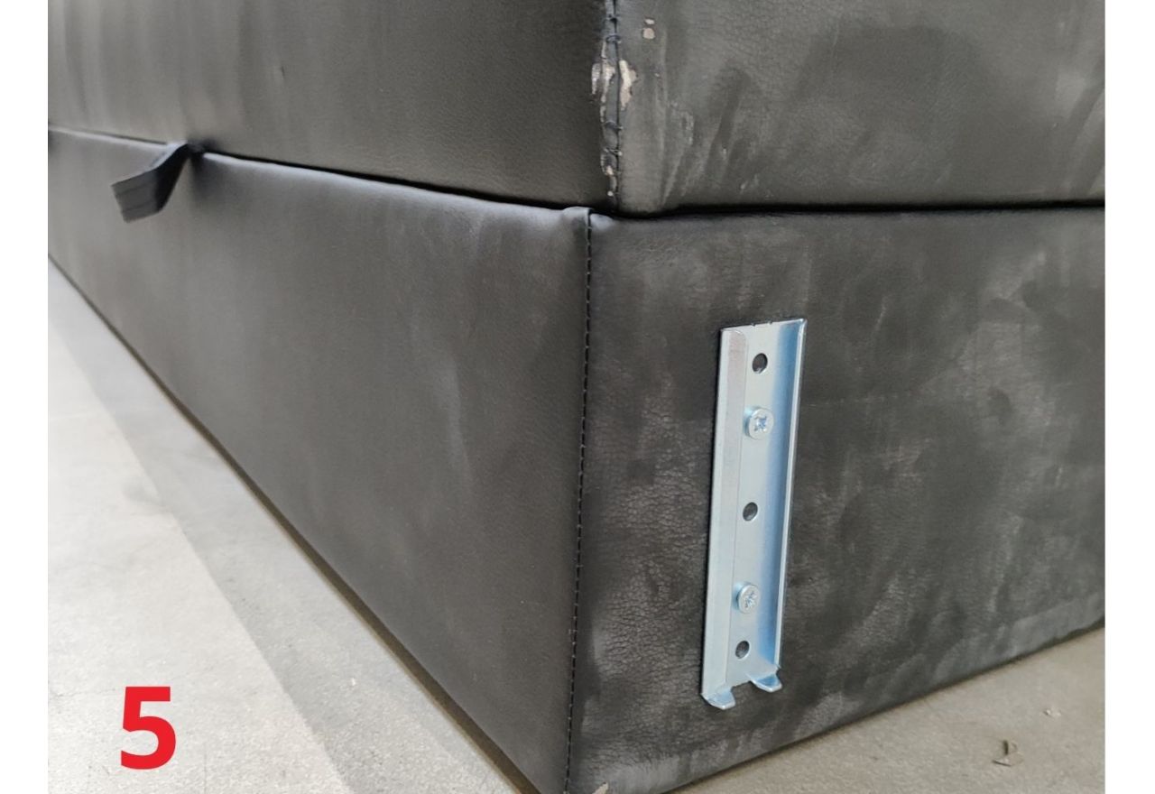 Łóżko kontynentalne KING VELEN - 180x200 - Soft 11 - czarna ecoskóra - OUTLETU
