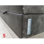 Łóżko kontynentalne KING VELEN - 180x200 - Soft 11 - czarna ecoskóra - OUTLETU