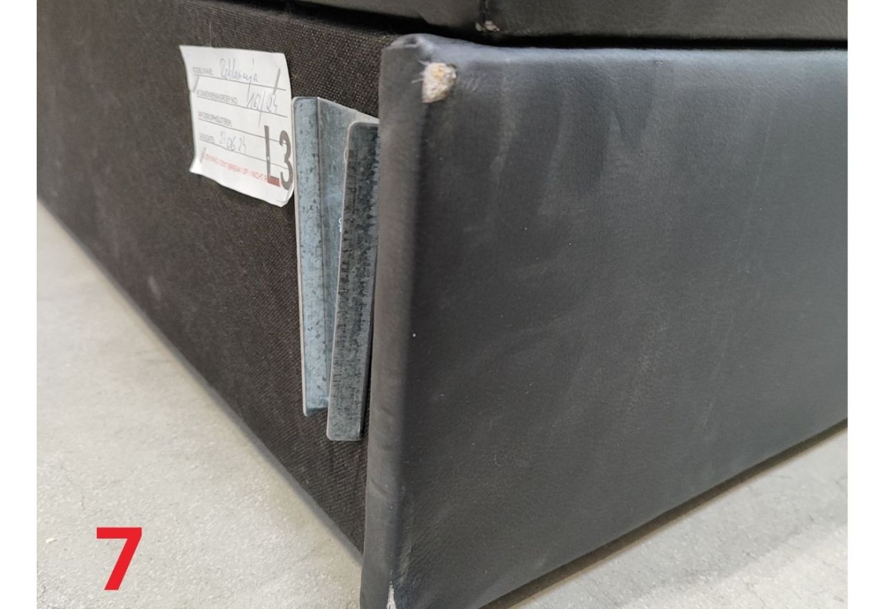 Łóżko kontynentalne KING VELEN - 180x200 - Soft 11 - czarna ecoskóra - OUTLETU