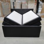 Łóżko kontynentalne KING VELEN - 180x200 - Soft 11 - czarna ecoskóra - OUTLETU
