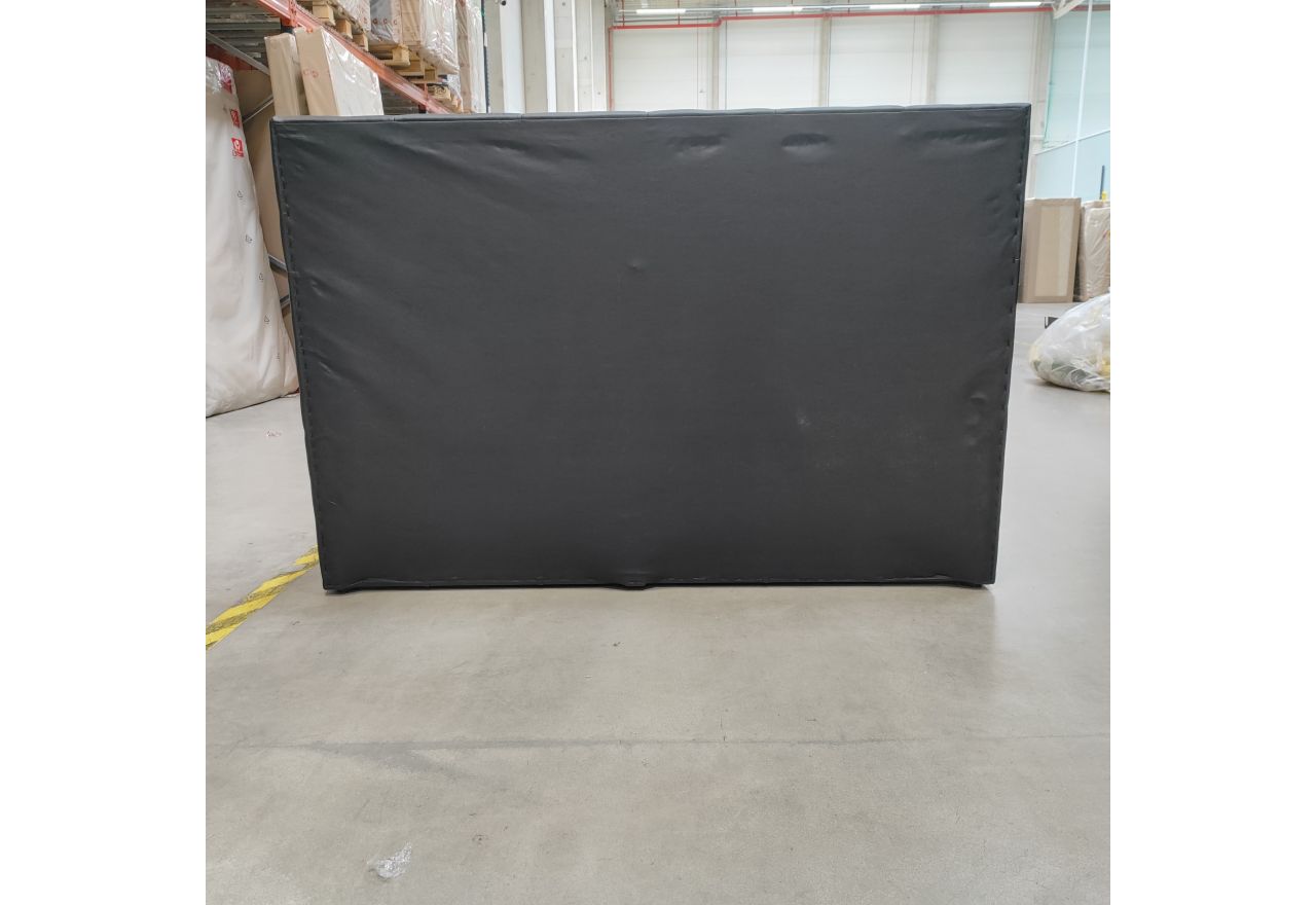 Łóżko kontynentalne RICO 160x200 - Soft 11 - czarna ekoskóra - OUTLETU
