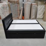 Łóżko kontynentalne RICO 160x200 - Soft 11 - czarna ekoskóra - OUTLETU