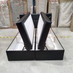 Łóżko kontynentalne RICO 160x200 - Soft 11 - czarna ekoskóra - OUTLETU