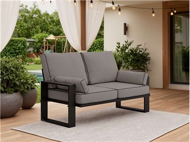 Metalowa sofa ogrodowa ELBA S2 - szary