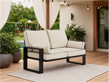 Metalowa sofa ogrodowa ELBA S2 - beżowy