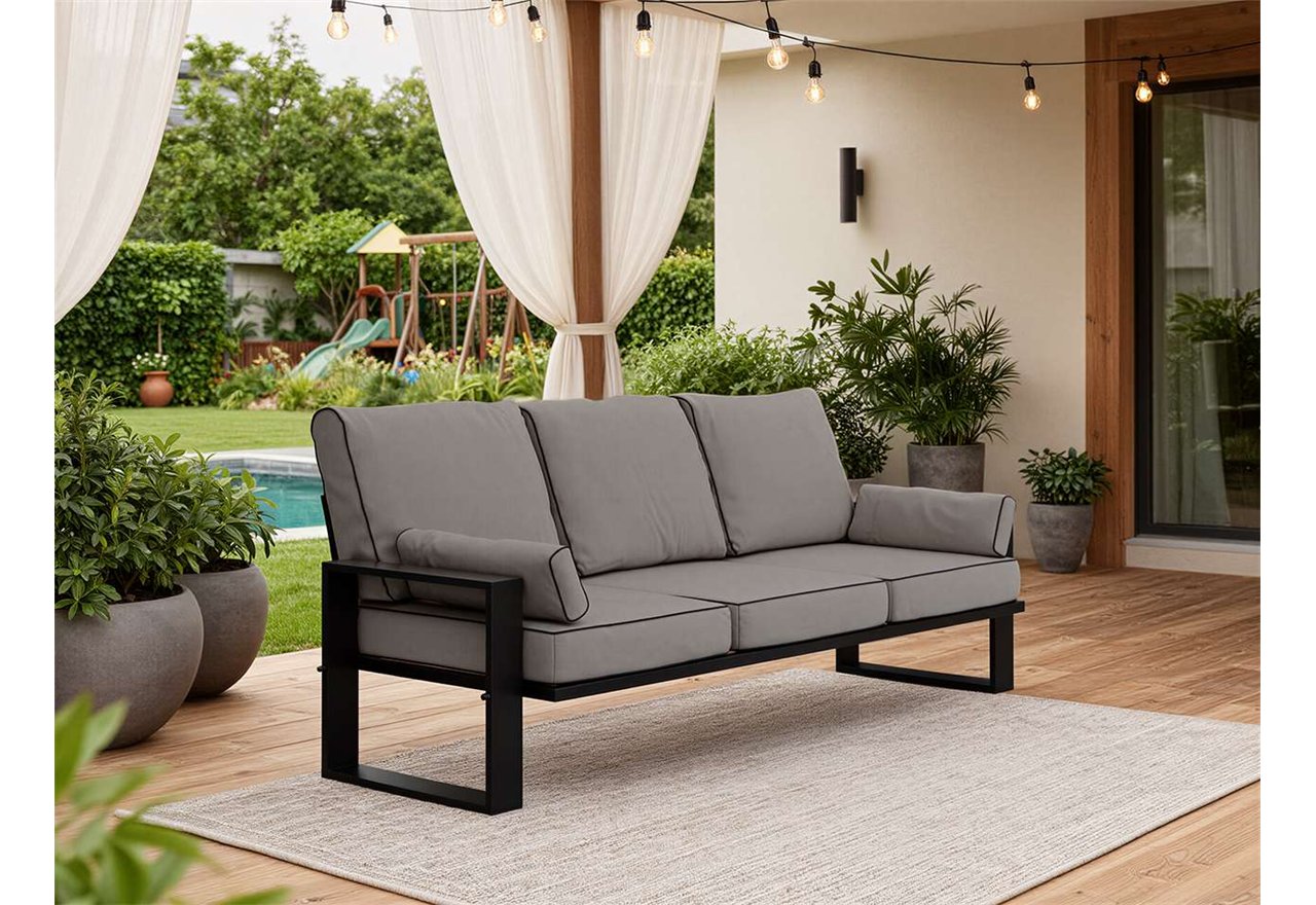 Metalowa sofa ogrodowa ELBA S3 - szary