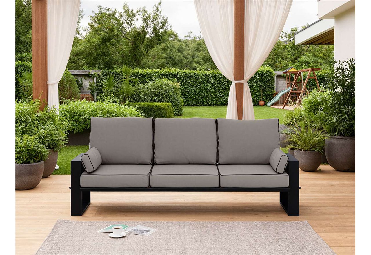 Metalowa sofa ogrodowa ELBA S3 - szary