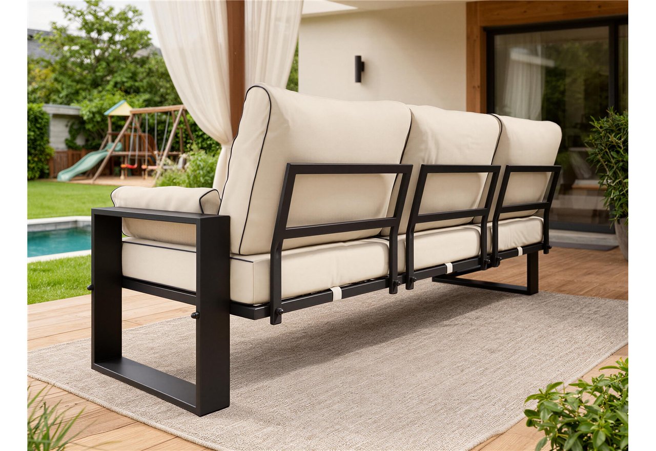 Metalowa sofa ogrodowa ELBA S3 - beżowy
