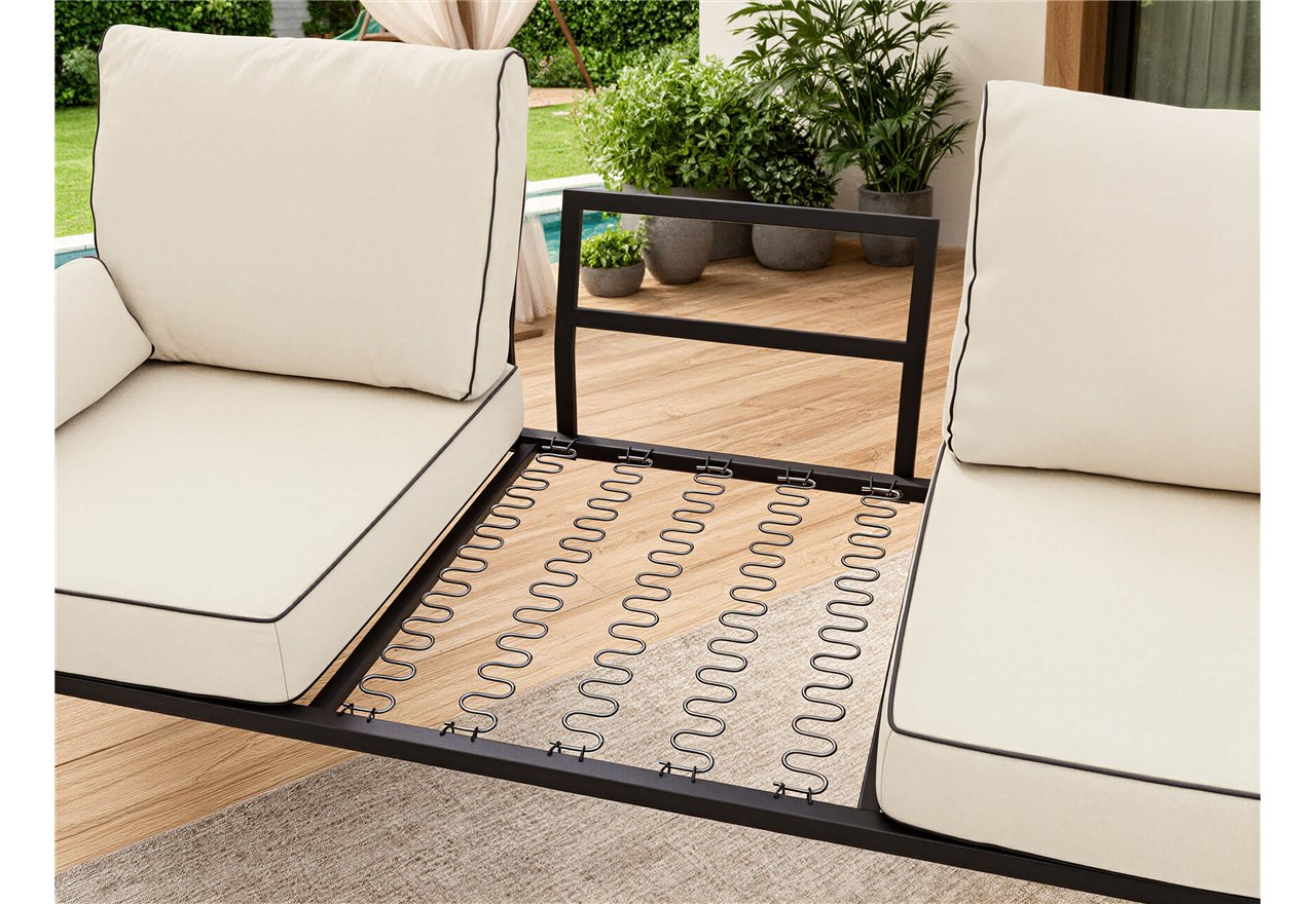 Metalowa sofa ogrodowa ELBA S3 - beżowy