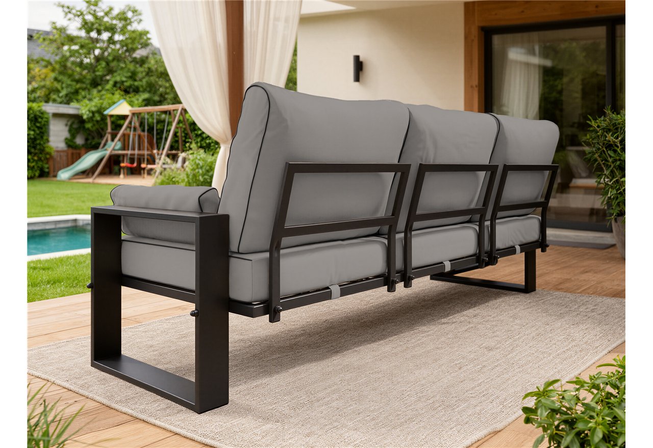 Metalowa sofa ogrodowa ELBA S3 - szary