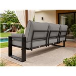 Metalowa sofa ogrodowa ELBA S3 - szary