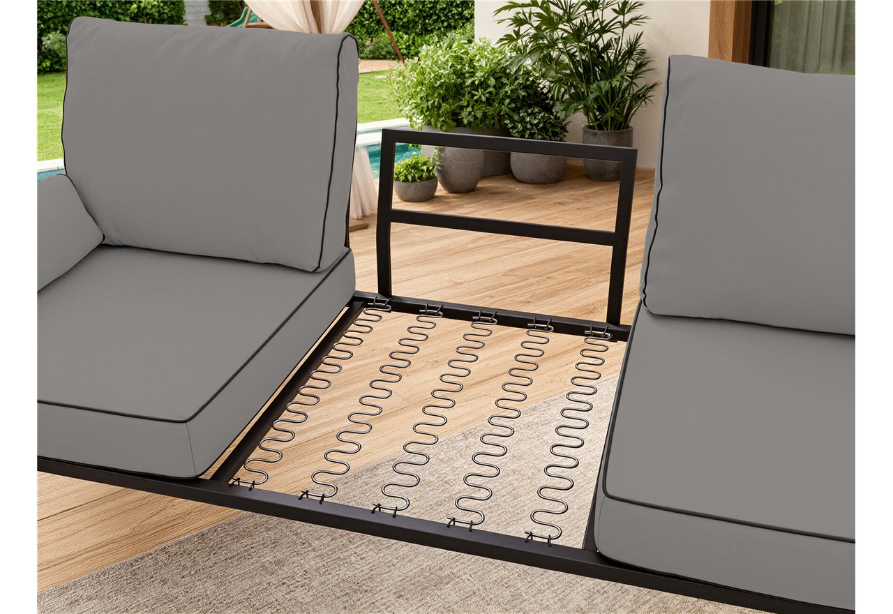 Metalowa sofa ogrodowa ELBA S3 - szary