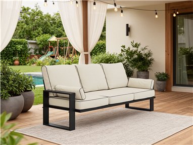 Metalowa sofa ogrodowa ELBA S3 - beżowy