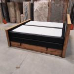 Łóżko kontynentalne ALBERO 2 KING DUO 200x200 - Soft 11 - czarna ekoskóra - OUTLETU