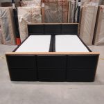 Łóżko kontynentalne ALBERO 2 KING DUO 200x200 - Soft 11 - czarna ekoskóra - OUTLETU