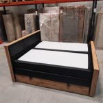 Łóżko kontynentalne ALBERO 2 KING DUO 200x200 - Soft 11 - czarna ekoskóra - OUTLETU