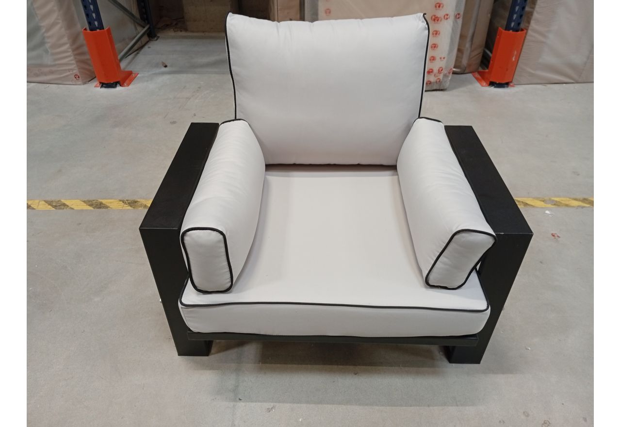 Metalowy fotel ogrodowy ELBA S1 - szary - OUTLETU