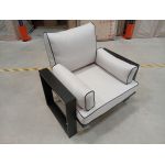 Metalowy fotel ogrodowy ELBA S1 - szary - OUTLETU