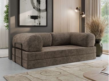 Sofa Orsetto - brązowy, szenil grubo tkany