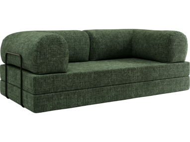 Sofa Orsetto - ciemnozielony, szenil grubo tkany