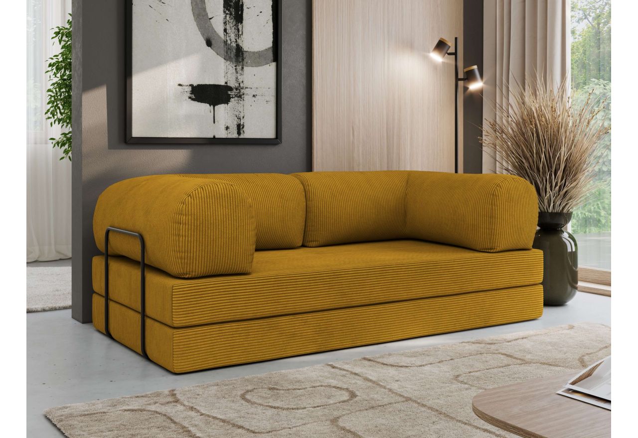 Sofa Orsetto - pomarańczowy, wąski sztruks