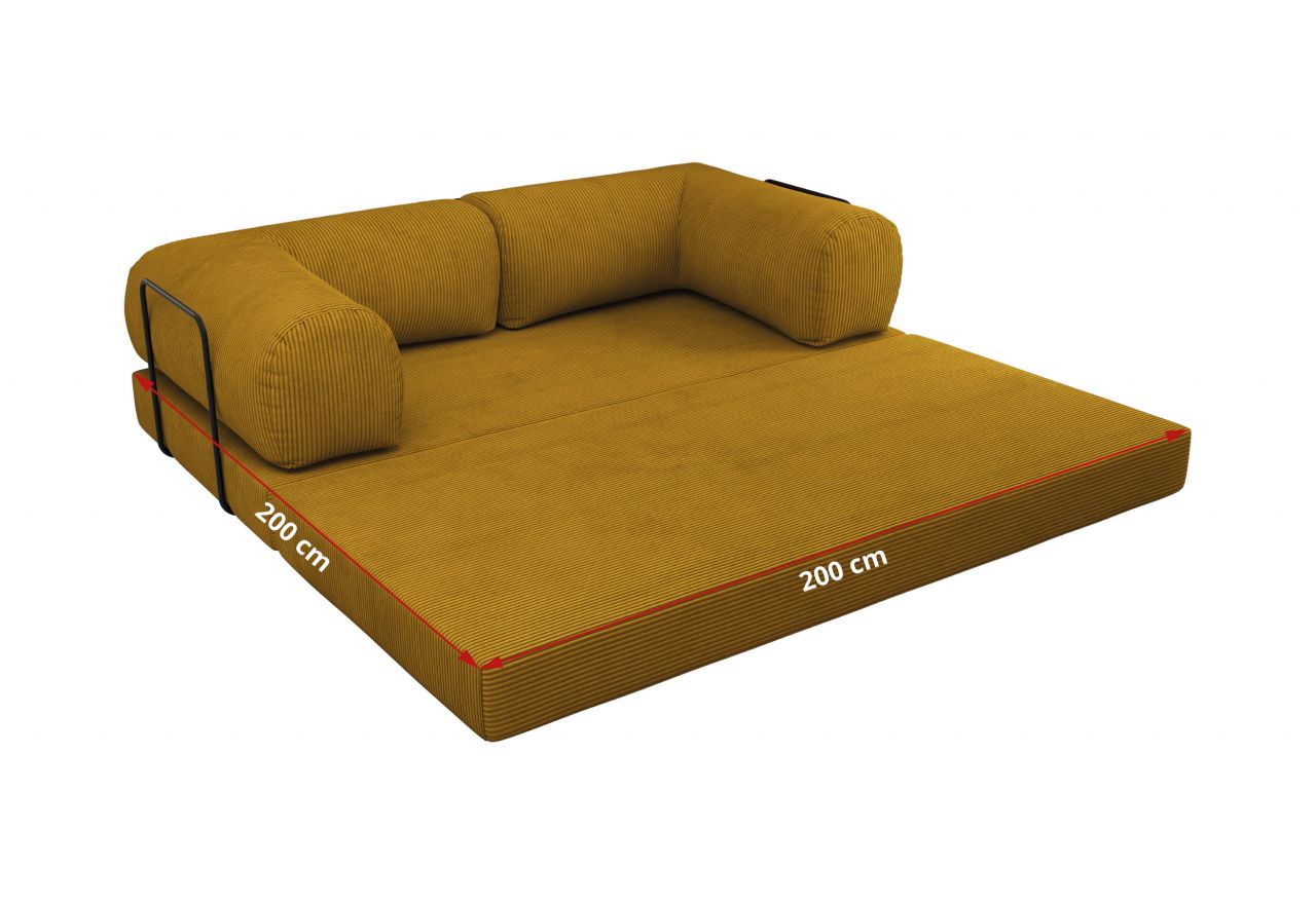 Sofa Orsetto - pomarańczowy, wąski sztruks
