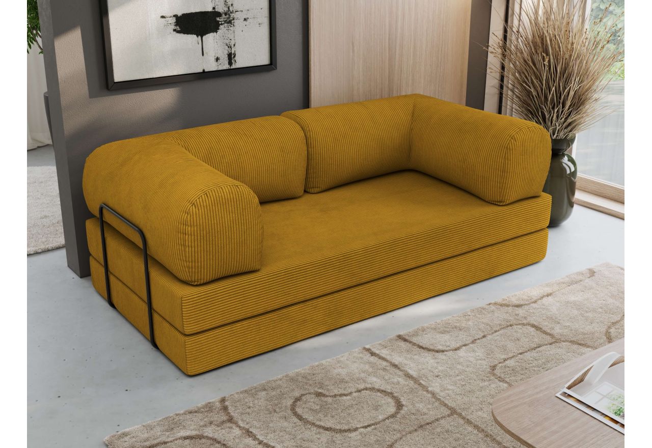 Sofa Orsetto - pomarańczowy, wąski sztruks