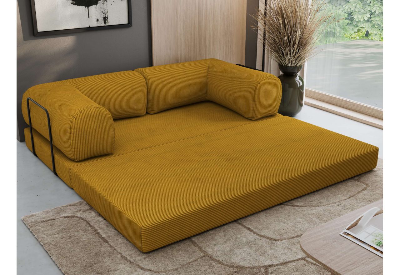 Sofa Orsetto - pomarańczowy, wąski sztruks