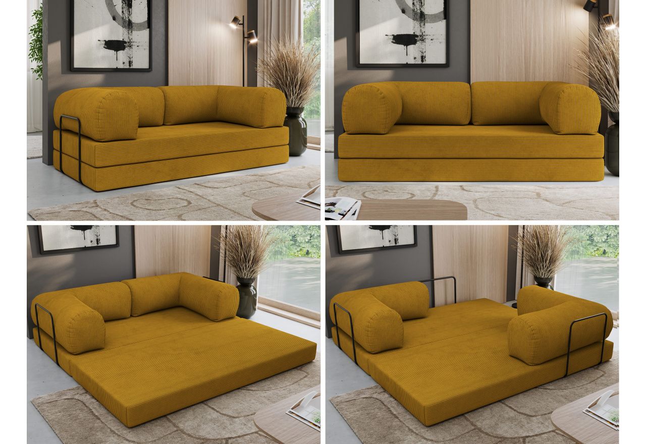 Sofa Orsetto - pomarańczowy, wąski sztruks