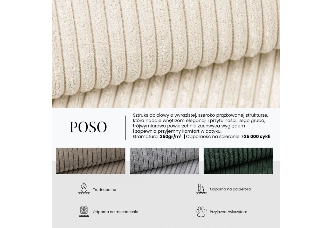 Sofa Orsetto - pomarańczowy, wąski sztruks