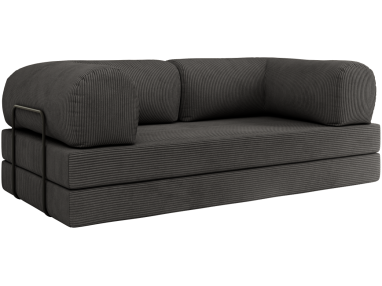 Sofa Orsetto - ciemnoszary, wąski sztruks