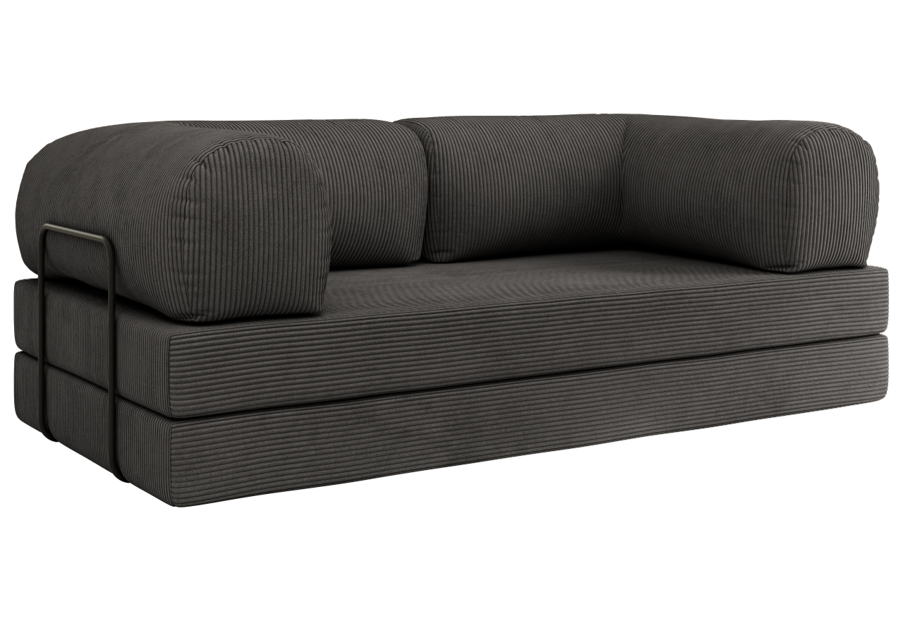 Sofa Orsetto - ciemnoszary, wąski sztruks