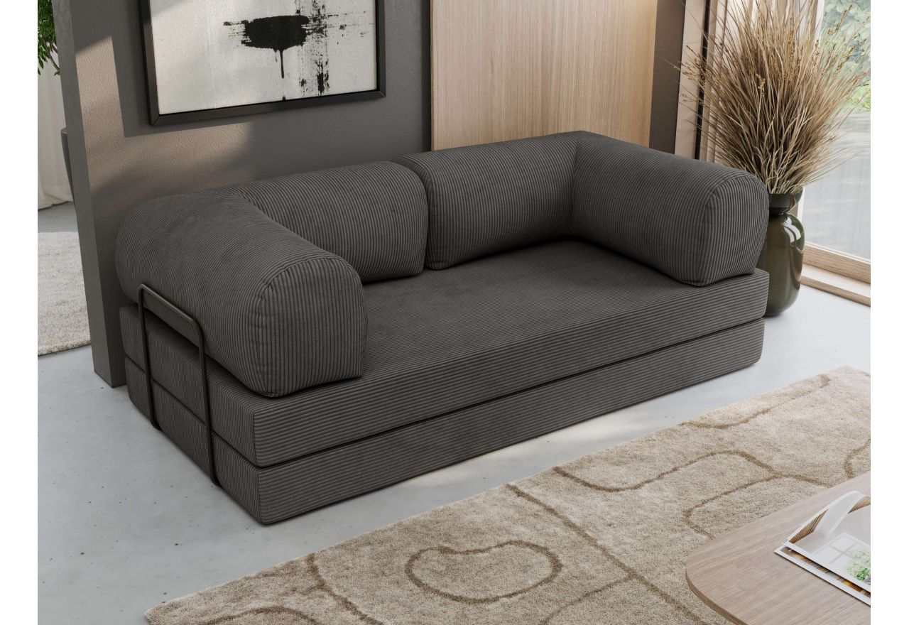 Sofa Orsetto - ciemnoszary, wąski sztruks