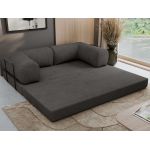 Sofa Orsetto - ciemnoszary, wąski sztruks
