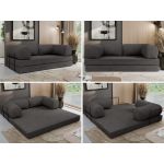 Sofa Orsetto - ciemnoszary, wąski sztruks