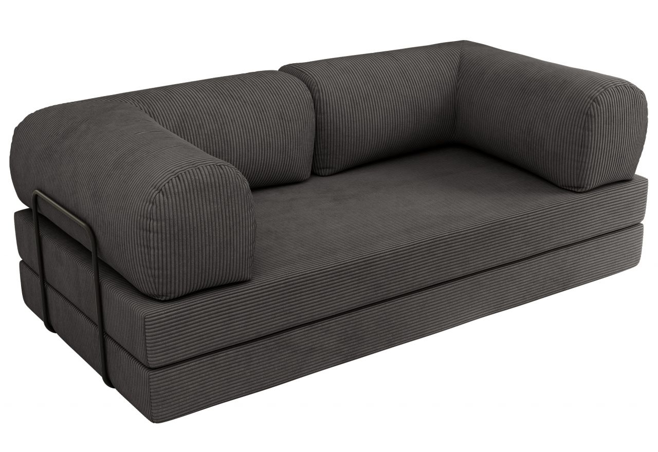 Sofa Orsetto - ciemnoszary, wąski sztruks