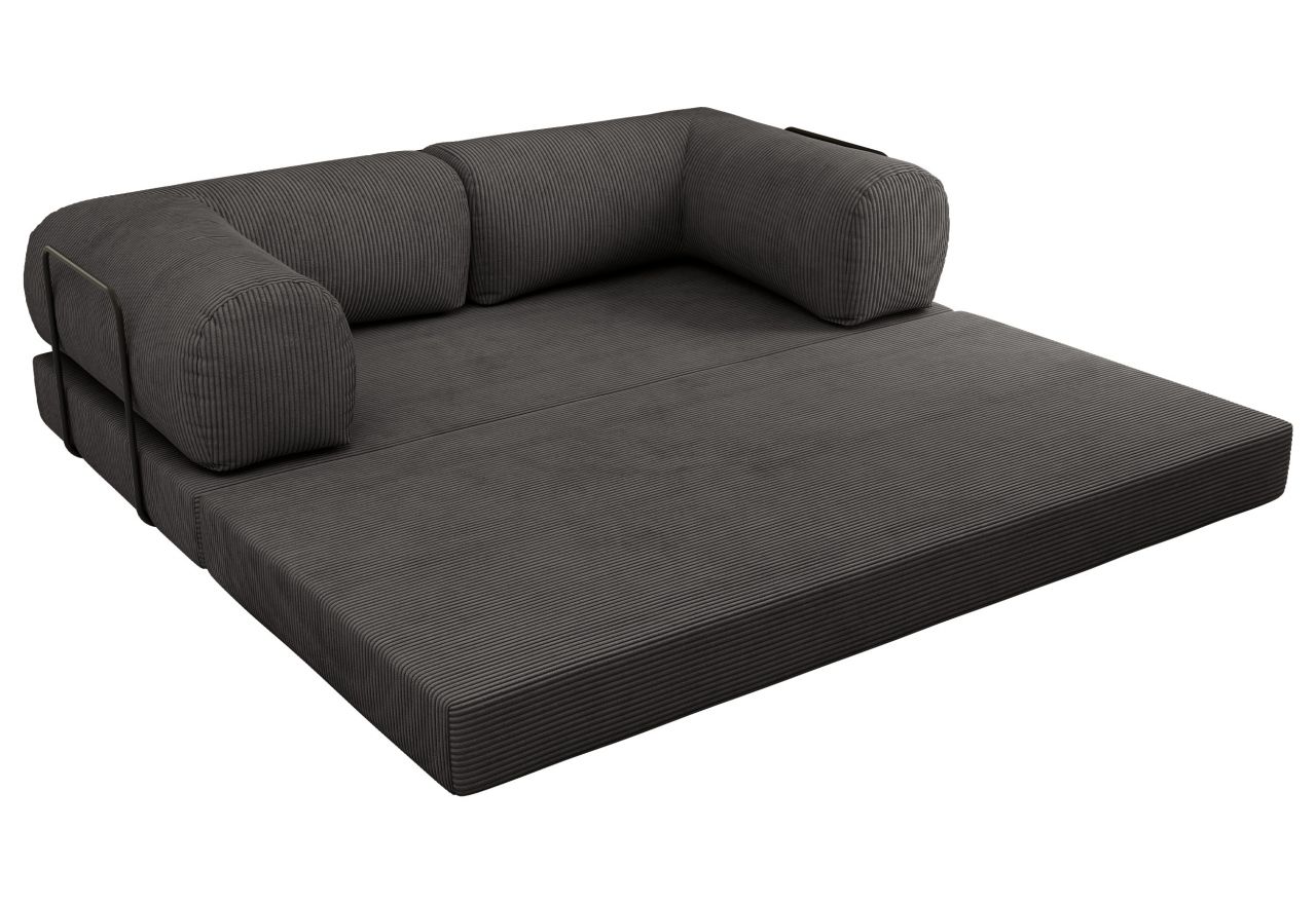 Sofa Orsetto - ciemnoszary, wąski sztruks