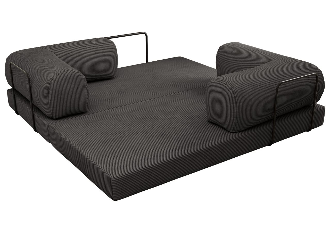 Sofa Orsetto - ciemnoszary, wąski sztruks