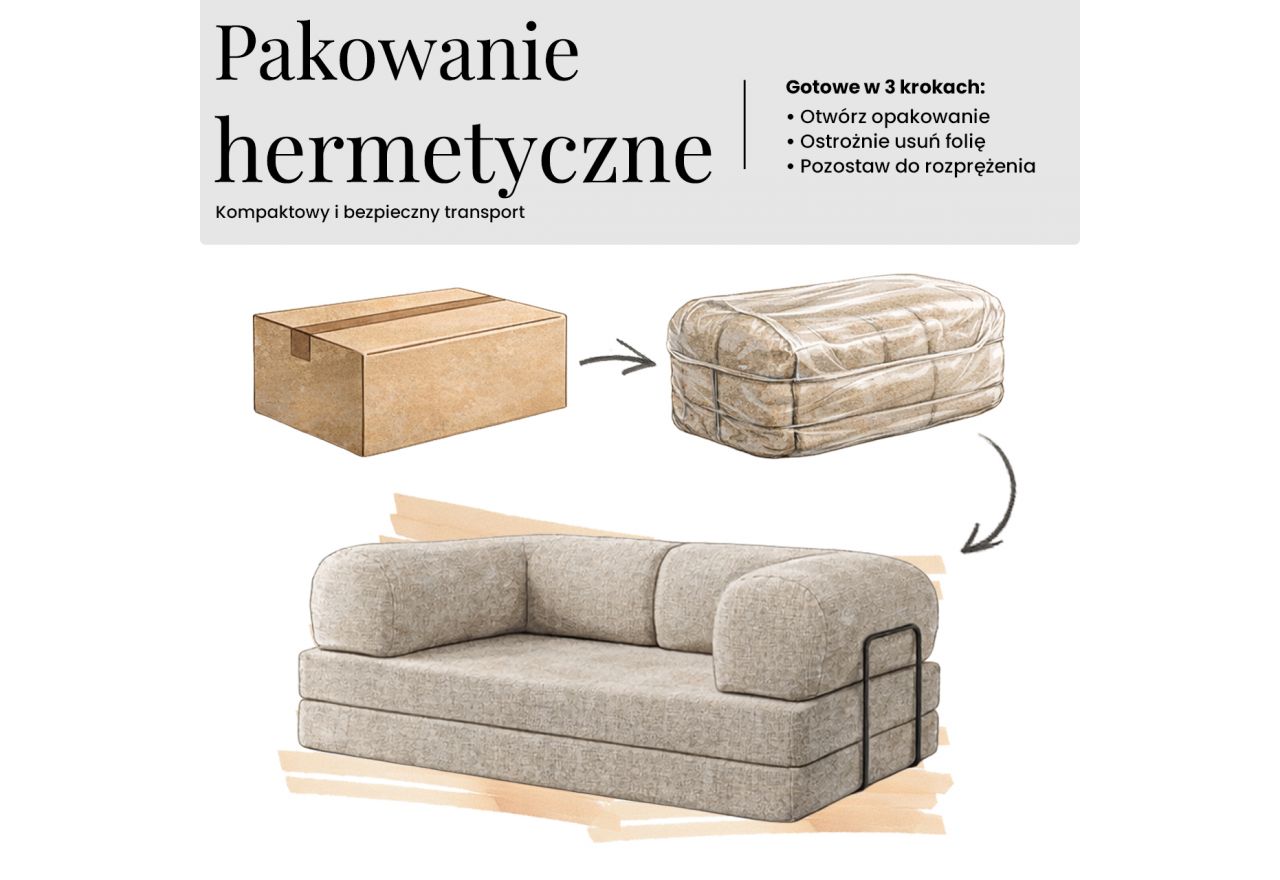 Sofa Orsetto - ciemnoszary, wąski sztruks