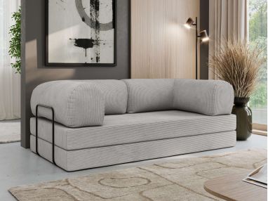 Sofa Orsetto - jasnoszary, wąski sztruks