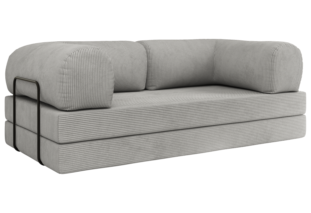 Sofa Orsetto - jasnoszary, wąski sztruks