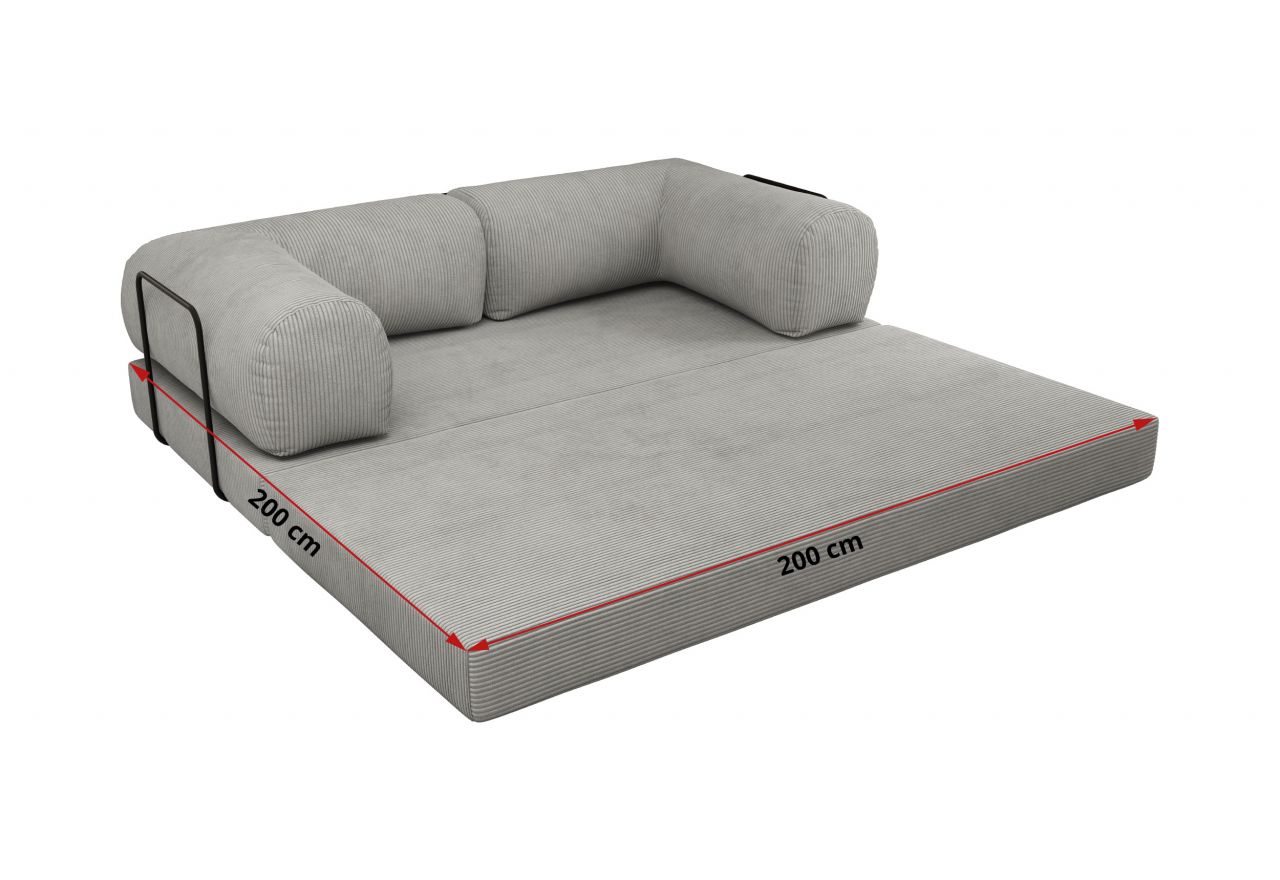 Sofa Orsetto - jasnoszary, wąski sztruks