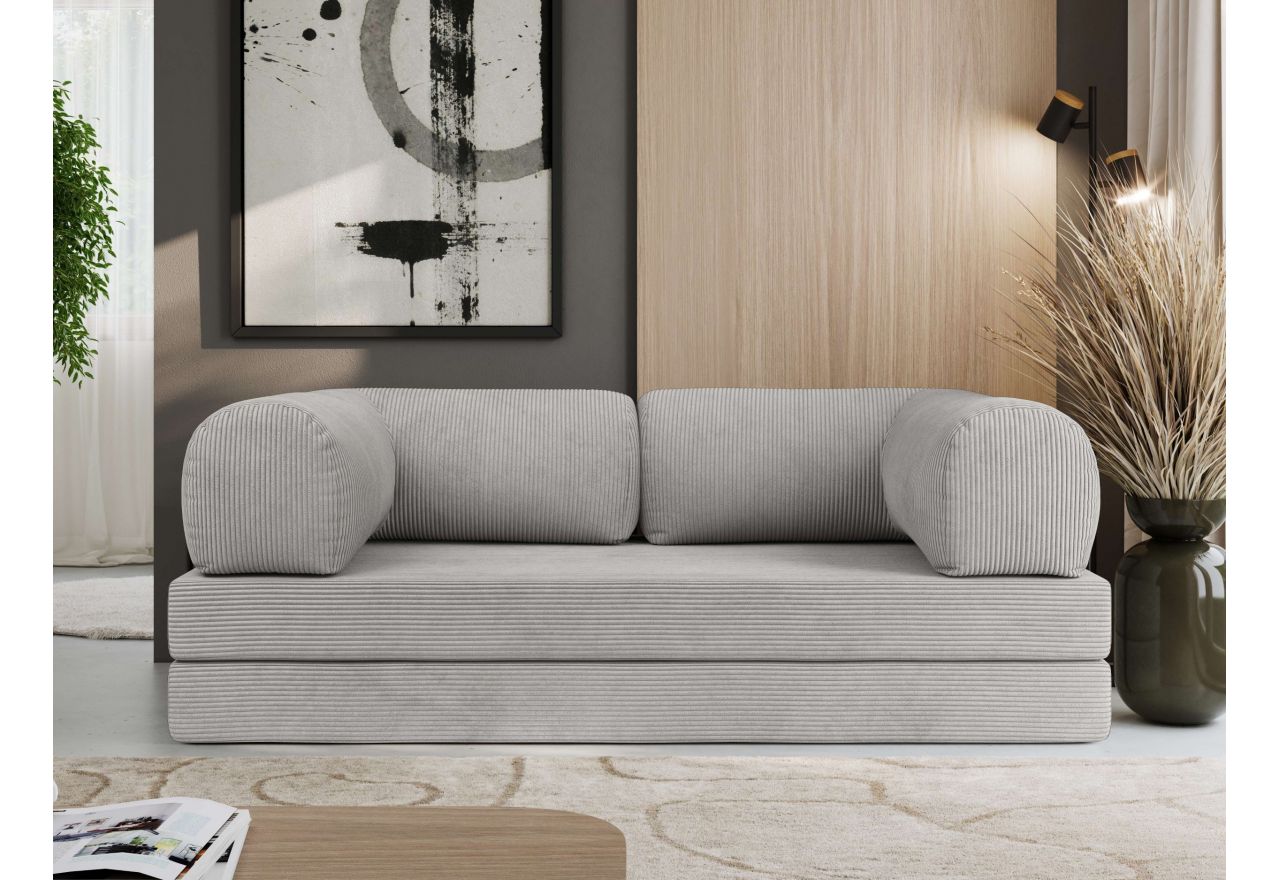 Sofa Orsetto - jasnoszary, wąski sztruks