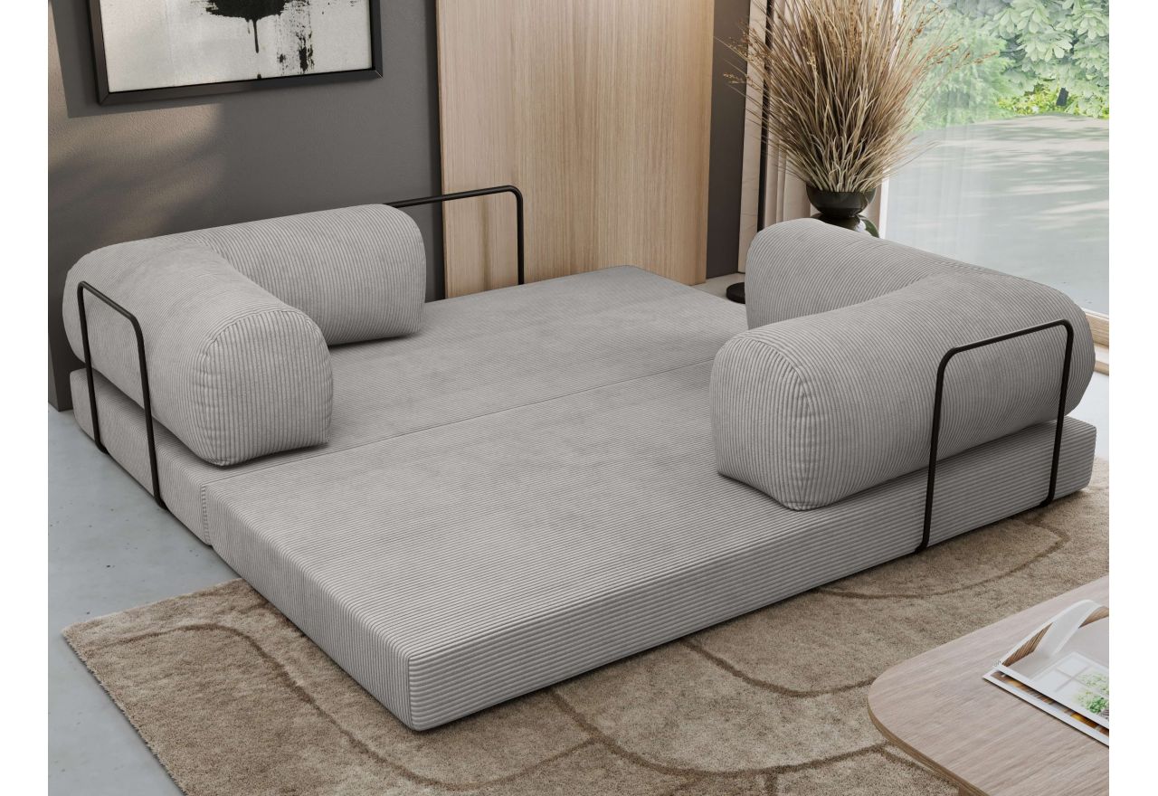 Sofa Orsetto - jasnoszary, wąski sztruks